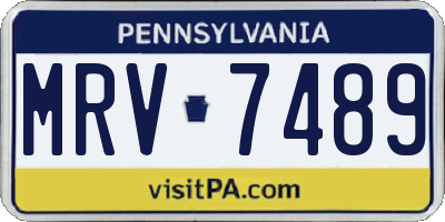 PA license plate MRV7489