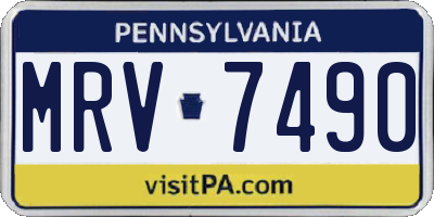 PA license plate MRV7490