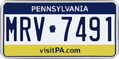 PA license plate MRV7491