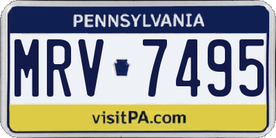 PA license plate MRV7495
