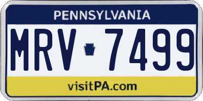PA license plate MRV7499
