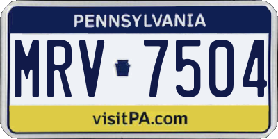 PA license plate MRV7504
