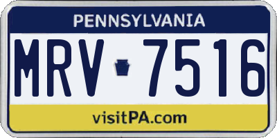 PA license plate MRV7516
