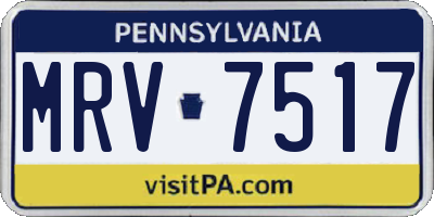 PA license plate MRV7517