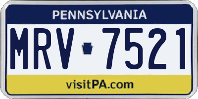 PA license plate MRV7521