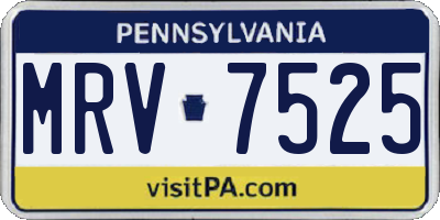 PA license plate MRV7525