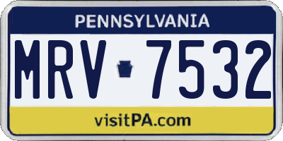 PA license plate MRV7532