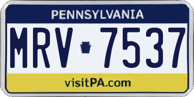 PA license plate MRV7537