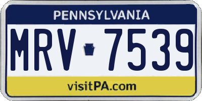 PA license plate MRV7539