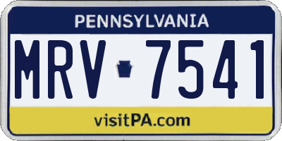PA license plate MRV7541