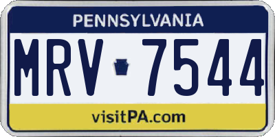 PA license plate MRV7544