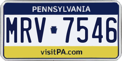 PA license plate MRV7546