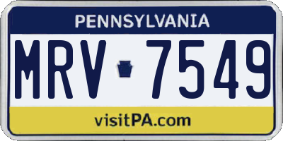 PA license plate MRV7549