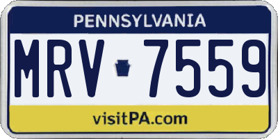 PA license plate MRV7559