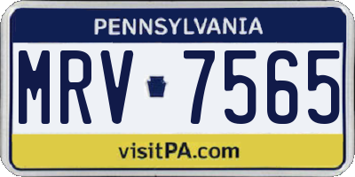 PA license plate MRV7565