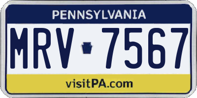 PA license plate MRV7567