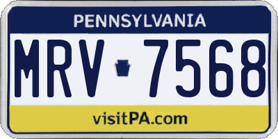 PA license plate MRV7568
