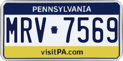 PA license plate MRV7569