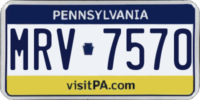 PA license plate MRV7570