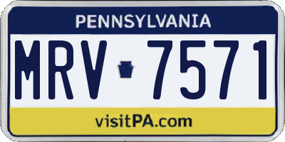 PA license plate MRV7571