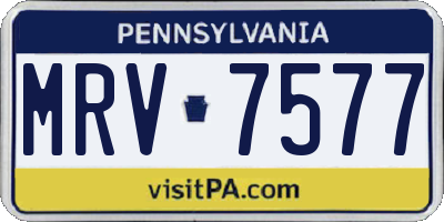 PA license plate MRV7577