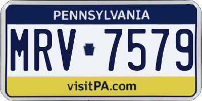 PA license plate MRV7579