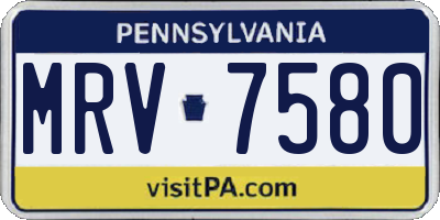 PA license plate MRV7580