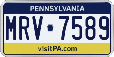 PA license plate MRV7589