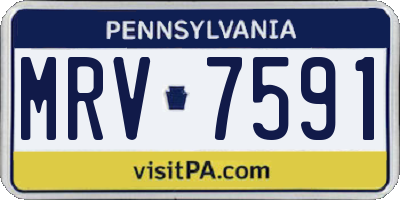 PA license plate MRV7591