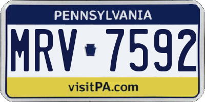 PA license plate MRV7592