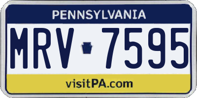 PA license plate MRV7595