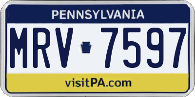 PA license plate MRV7597