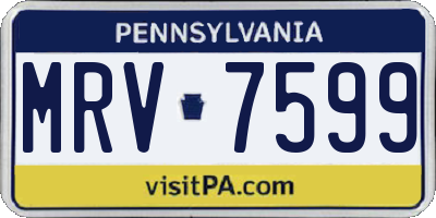 PA license plate MRV7599