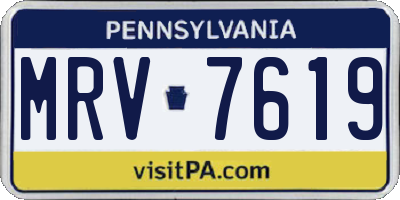PA license plate MRV7619