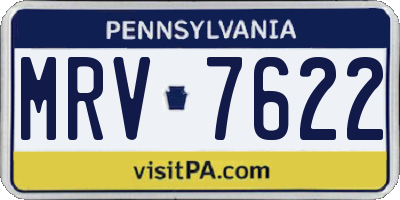 PA license plate MRV7622