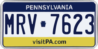 PA license plate MRV7623