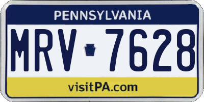 PA license plate MRV7628