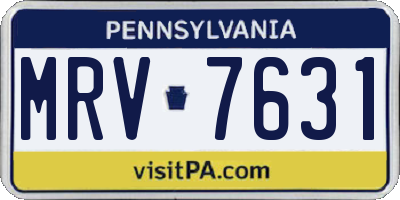 PA license plate MRV7631