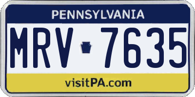 PA license plate MRV7635