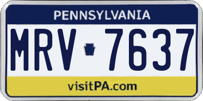 PA license plate MRV7637