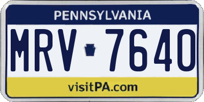 PA license plate MRV7640