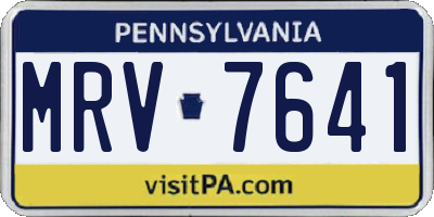 PA license plate MRV7641
