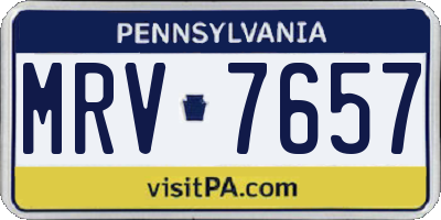 PA license plate MRV7657