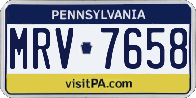 PA license plate MRV7658