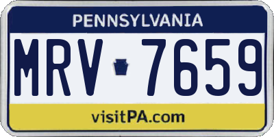 PA license plate MRV7659