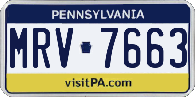 PA license plate MRV7663