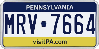 PA license plate MRV7664