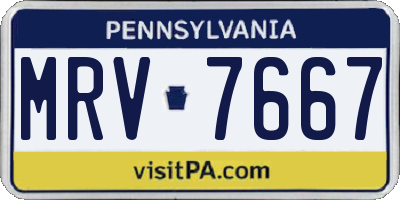 PA license plate MRV7667