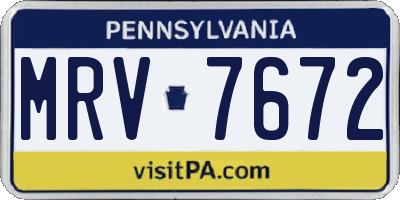 PA license plate MRV7672