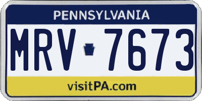 PA license plate MRV7673